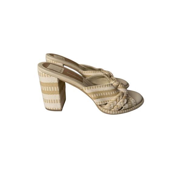 Dolce Vita NEW Brilah Natural Woven Sandals 8.5 Neutral Block Heel - Picture 3 of 9